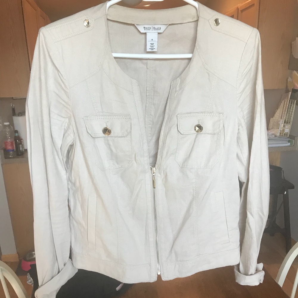 White House Black Market Linen Jacket